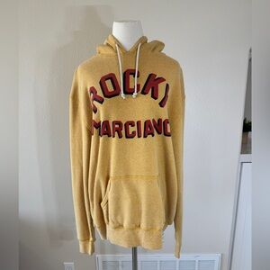 Roots of Fight Men’s Rocky Marciano Hoodie, Mustard, LARGE